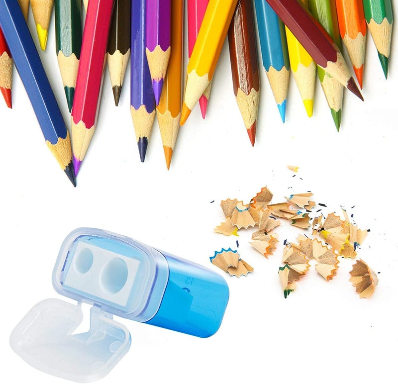 KIDMEN 24 PCS 2 Holes Small Manual Pencil Sharpener with Lid,for Kids,School - Image 2